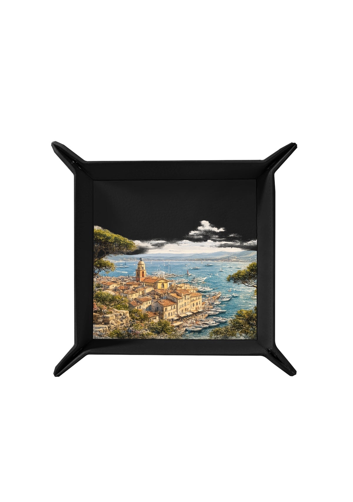 St. Tropez Cityscape Black Tray - ALEPEL