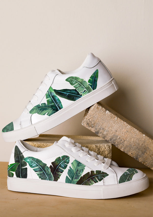Green Palms White Sneaker