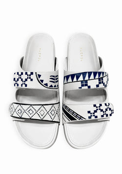 Aztec Waves White Sandal