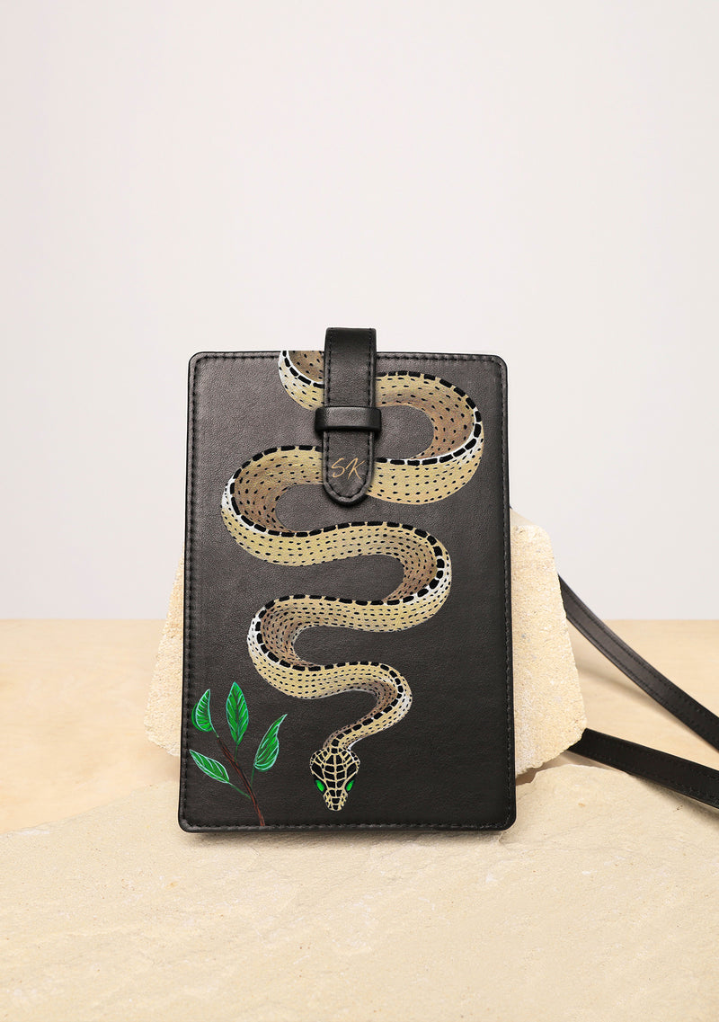 Serpent Black Phone Bag