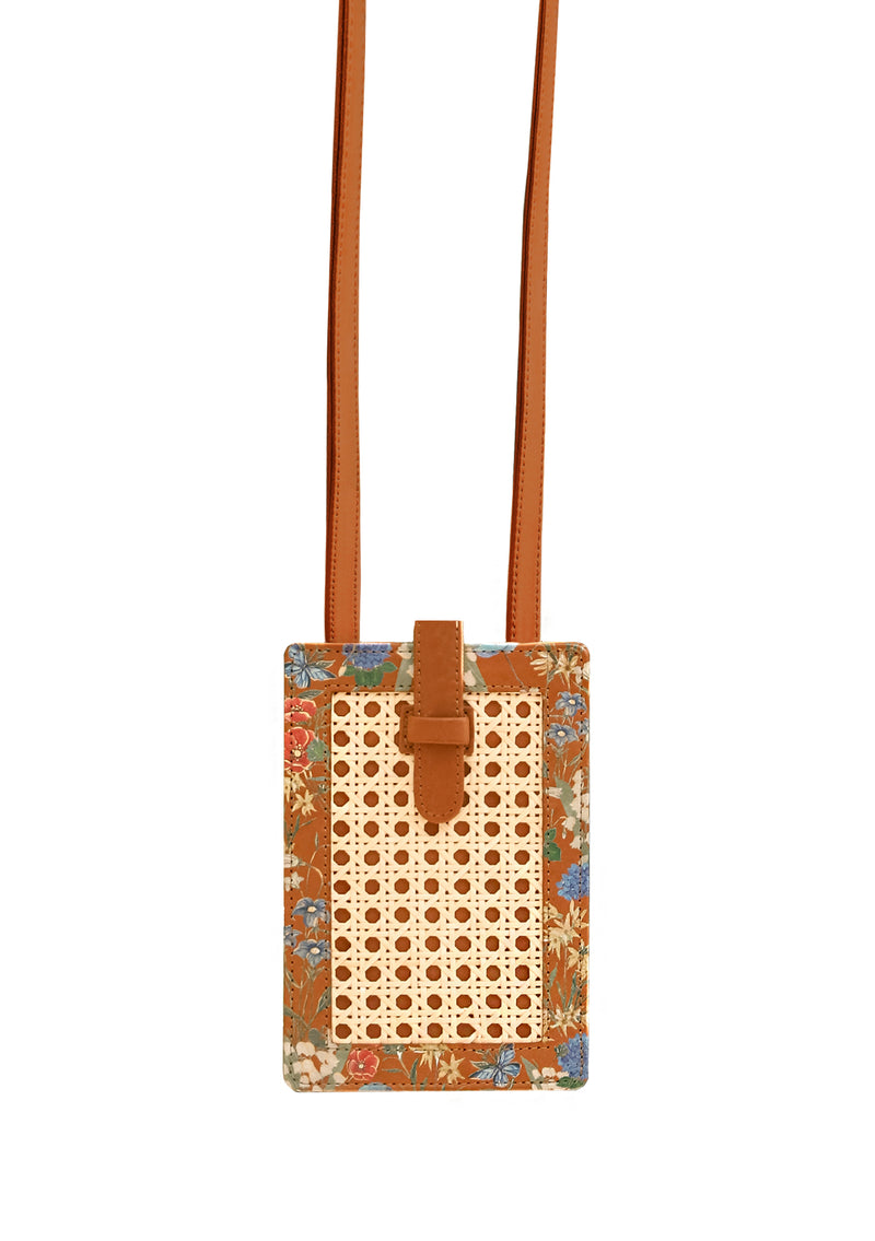 Multifloral Brown Phone Bag