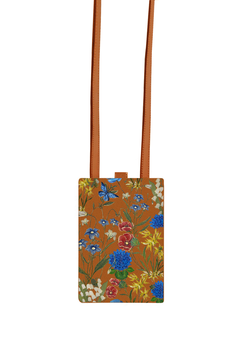Multifloral Brown Phone Bag