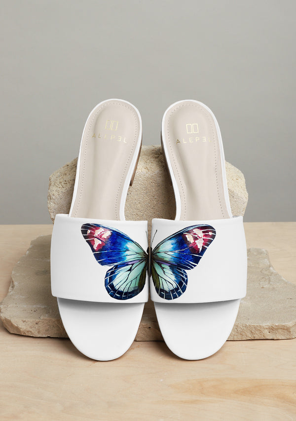 Butterfly Wings White Slide