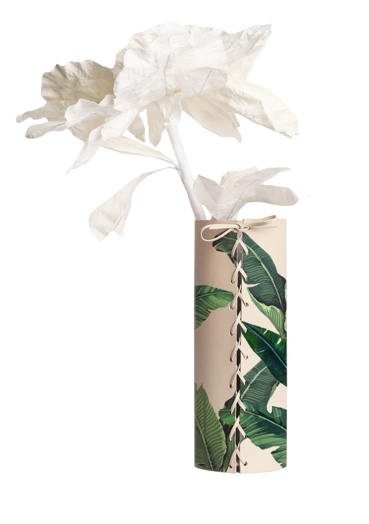 Green Palms Beige Vase