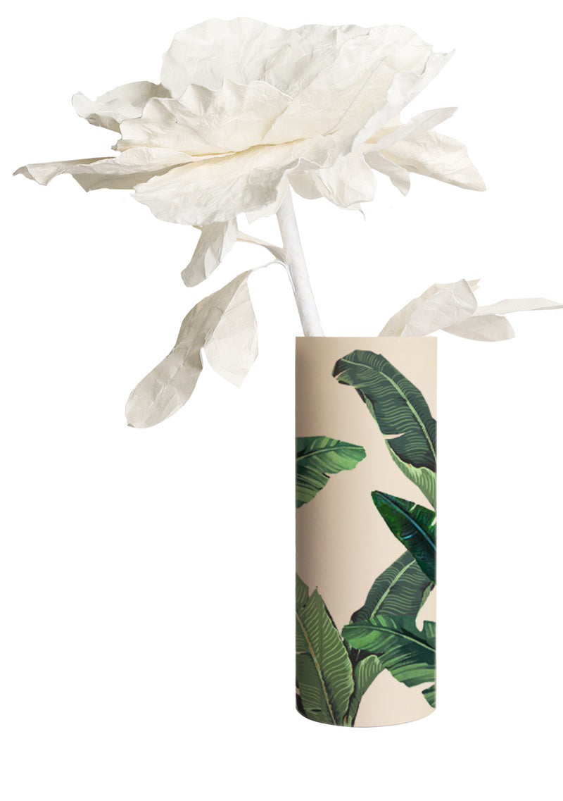Green Palms Beige Vase