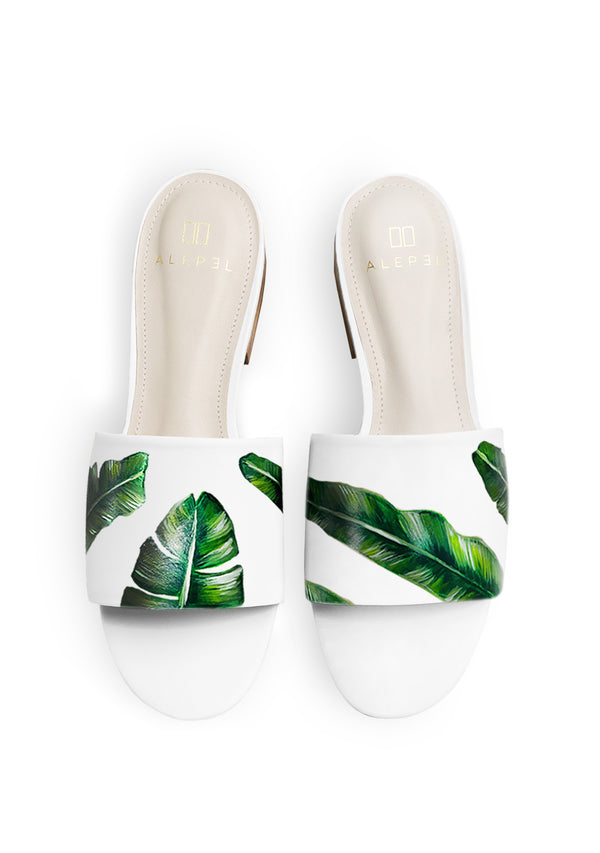 Green Palms White Slide