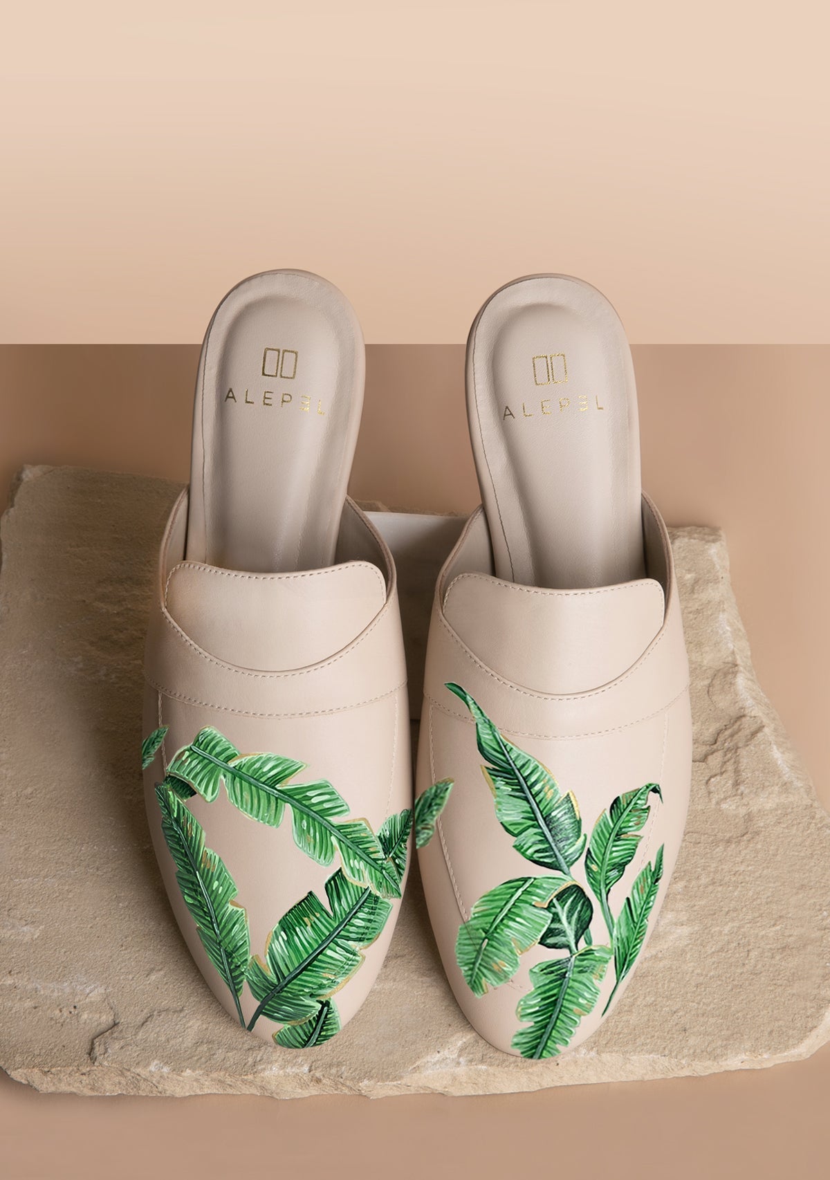 Beige Mule Custom Design - ALEPEL
