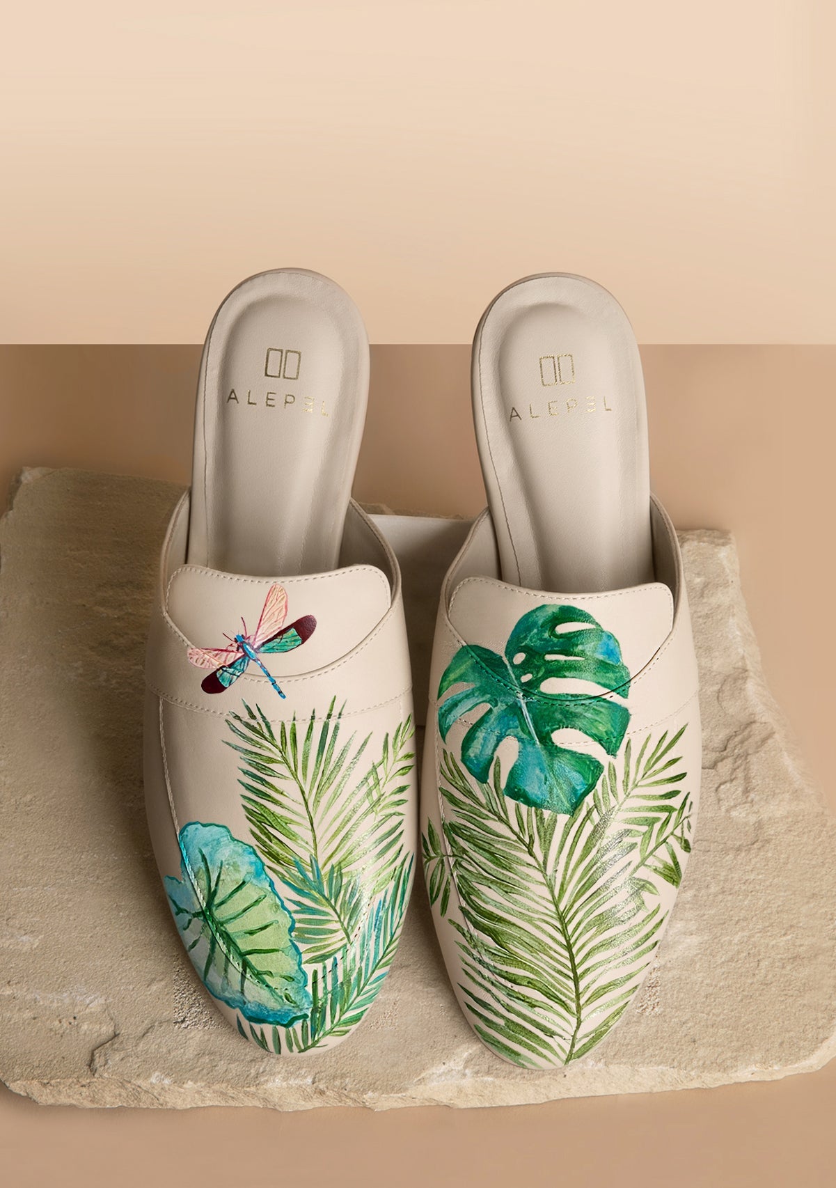 Beige Mule Custom Design - ALEPEL