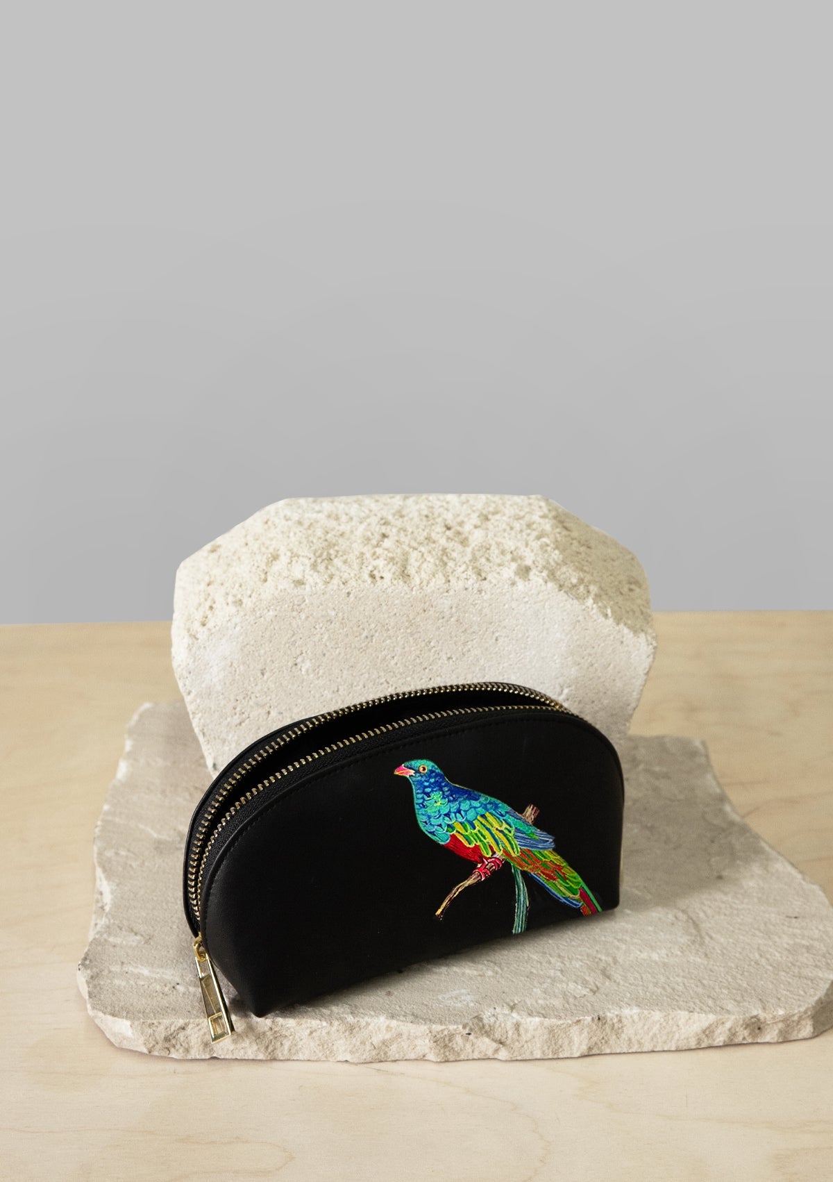 Bird and Olive Black Makeup Bag - ALEPEL