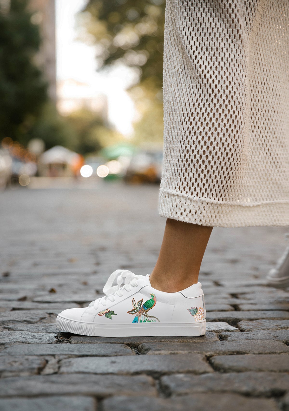 Bird Floral White Sneaker - ALEPEL