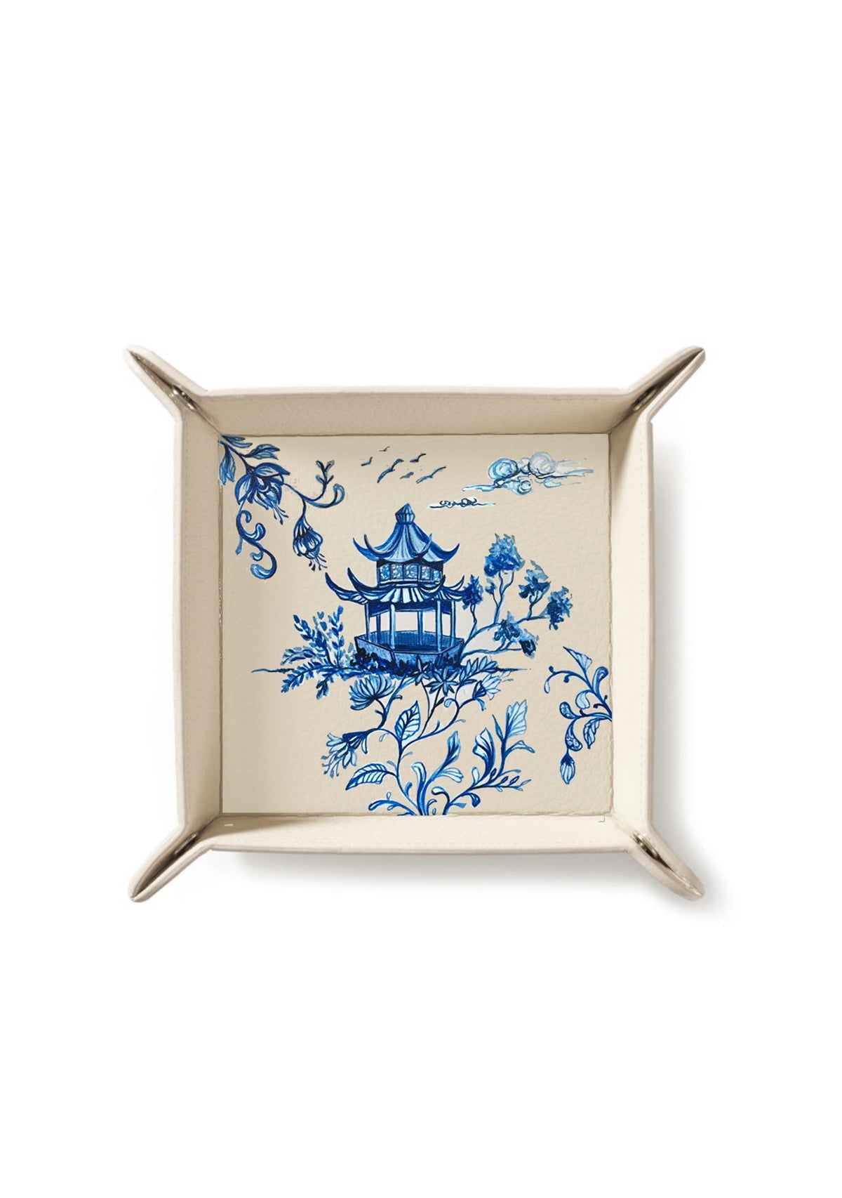 Blue Chinoiserie Beige Tray - ALEPEL