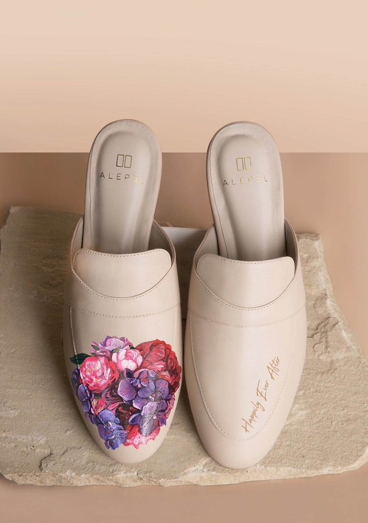 Bridal Bouquet Beige Mule - ALEPEL