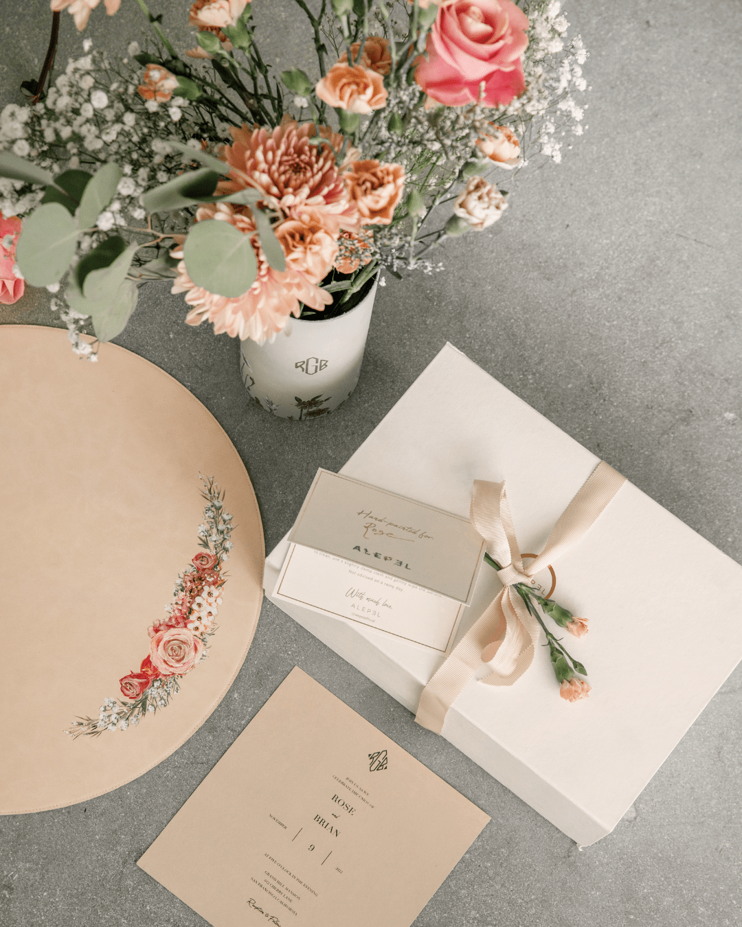 Bridal Bouquet Beige Square - ALEPEL