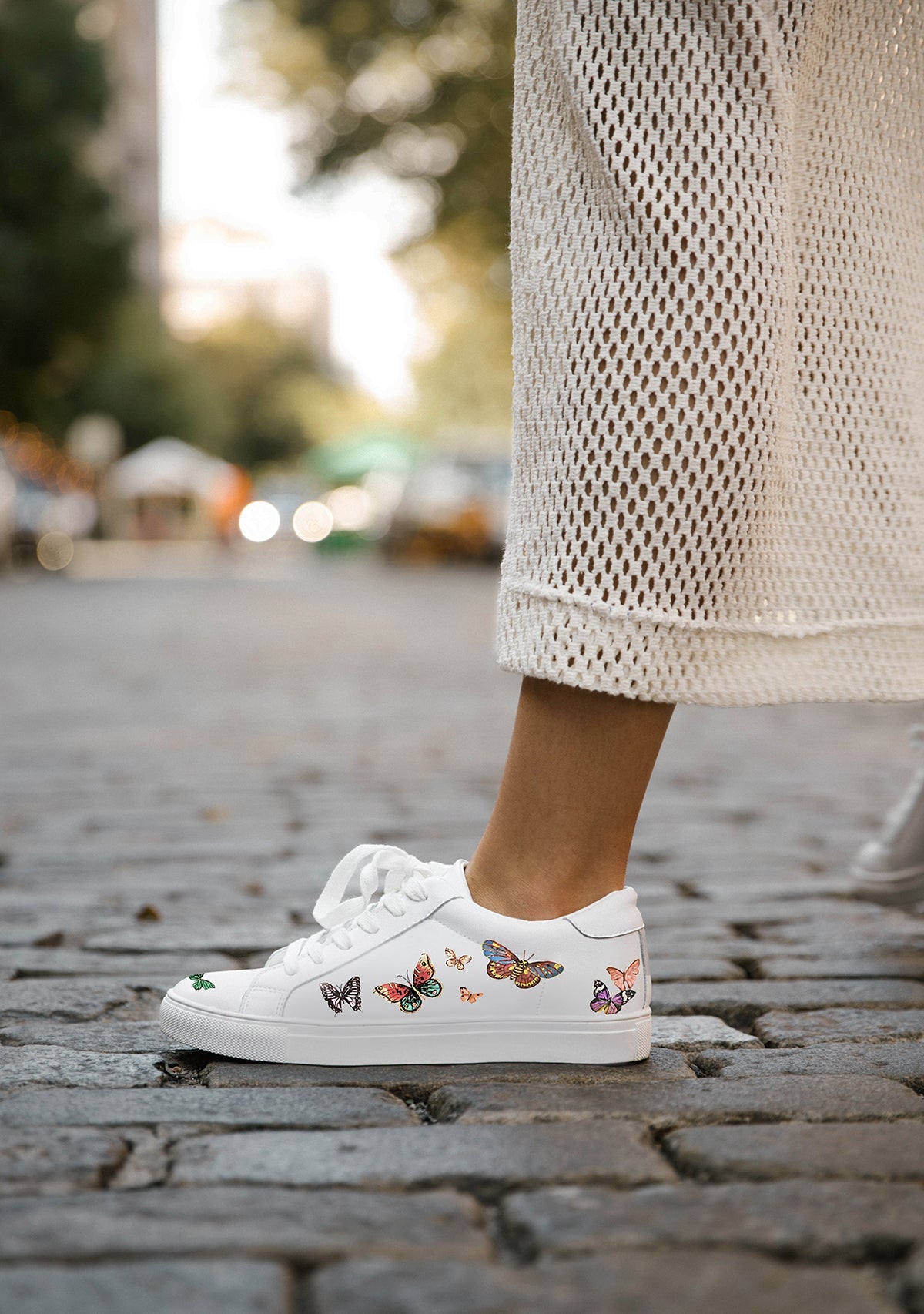 Butterflies White Sneaker - ALEPEL