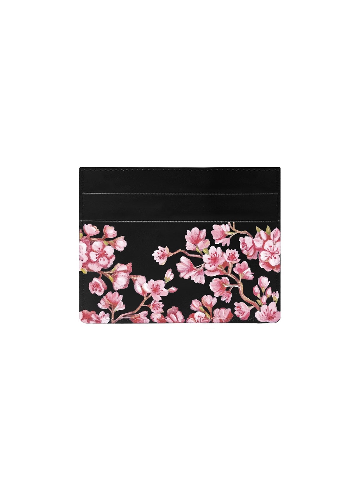 Cherry Blossom Black Cardholder - ALEPEL