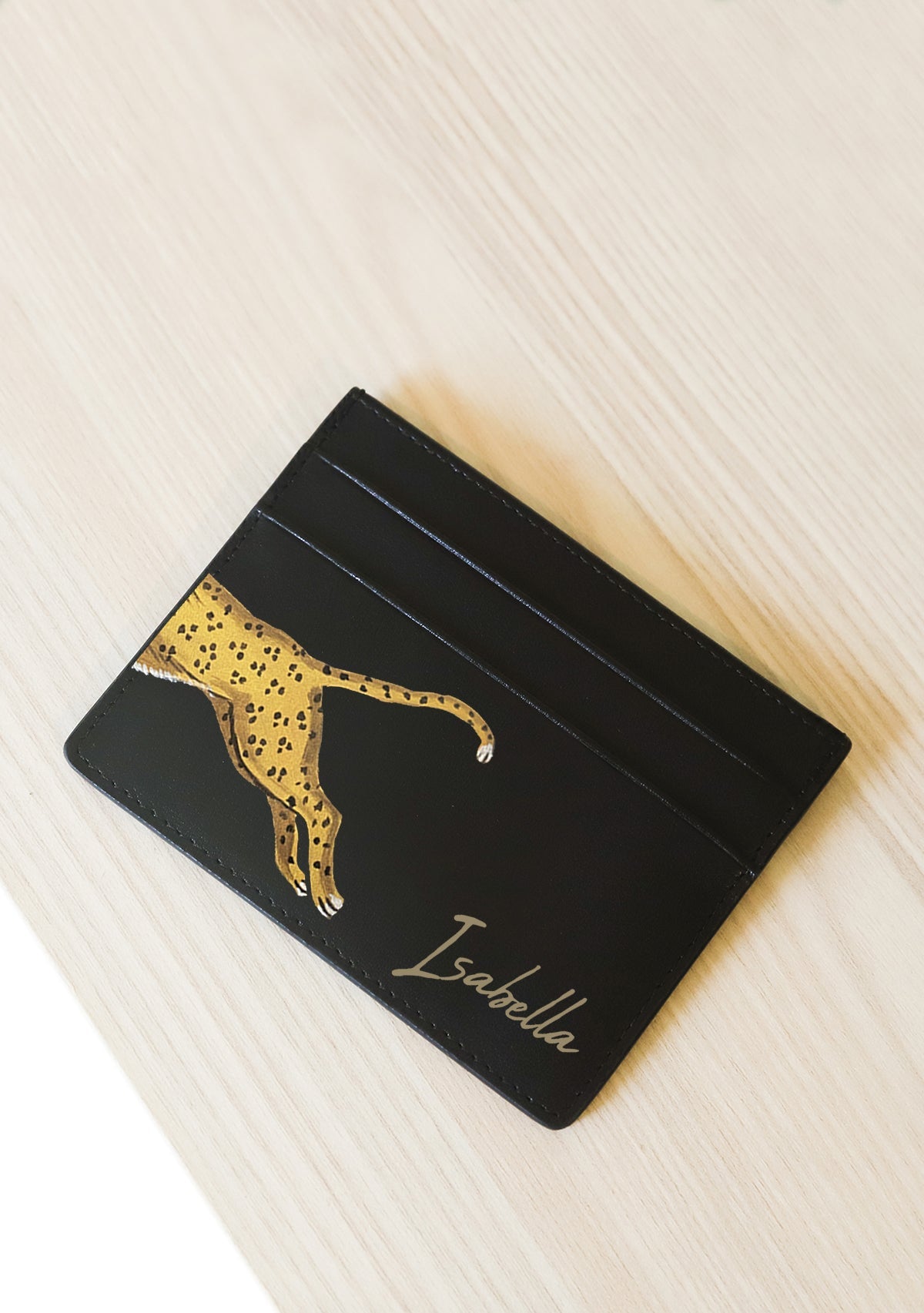 Leopard Black Cardholder - ALEPEL