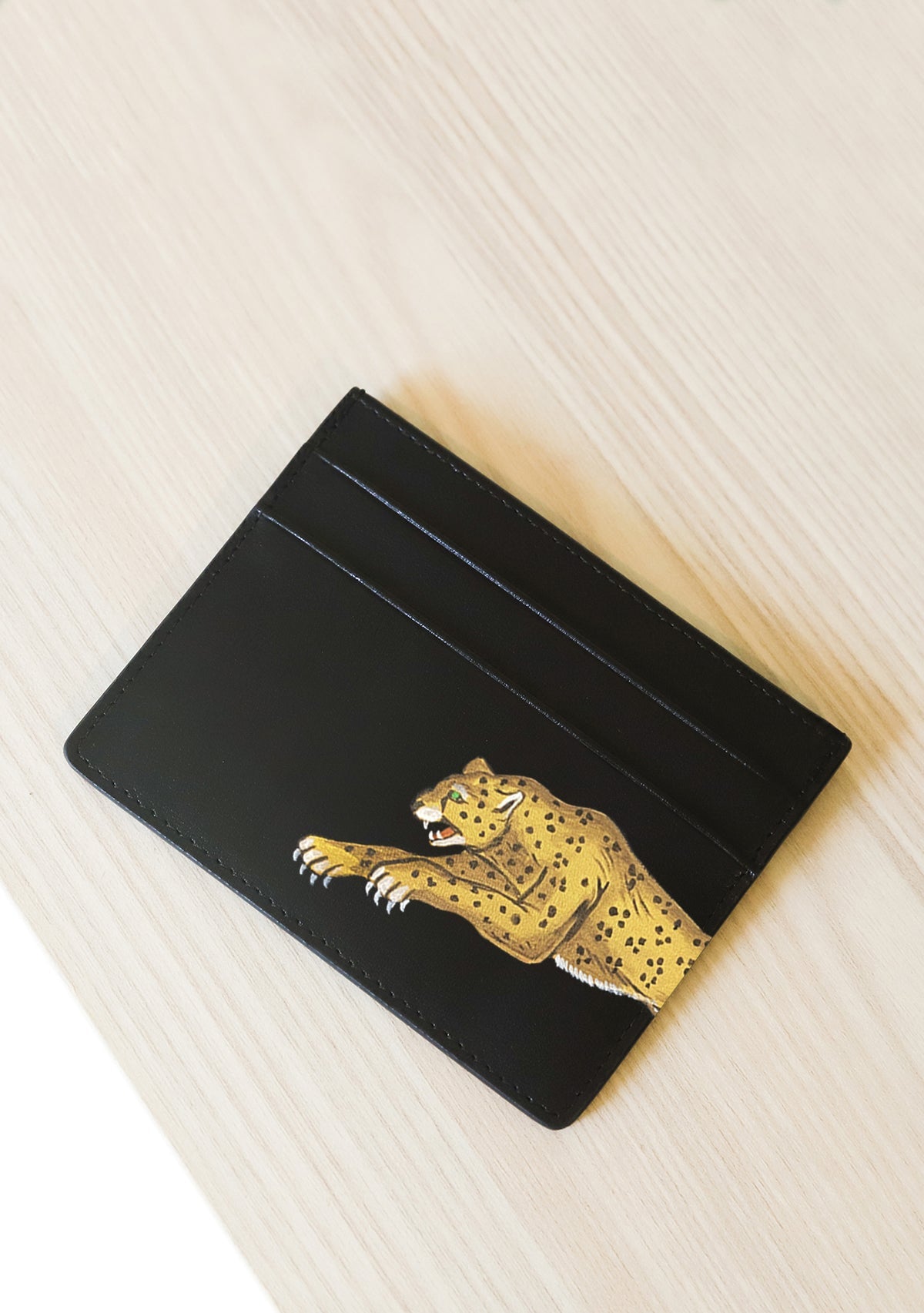 Leopard Black Cardholder - ALEPEL