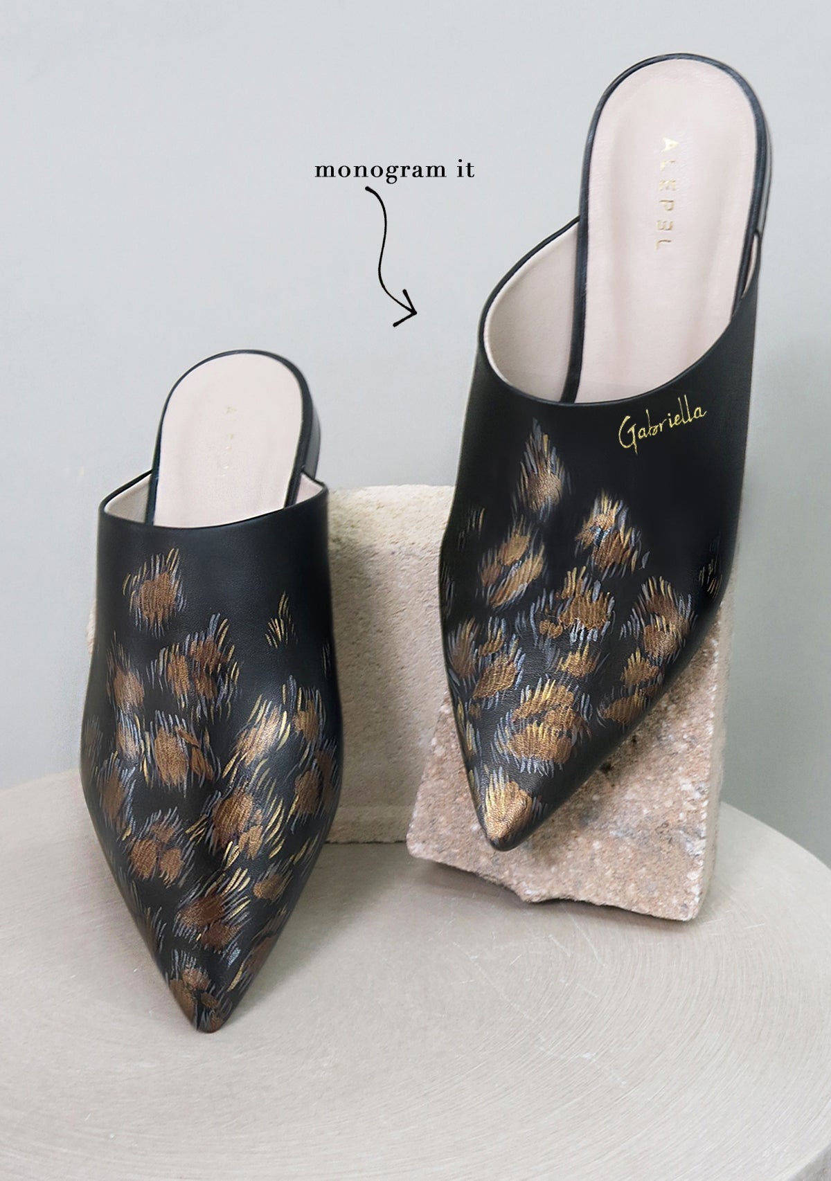 Leopard Print Black Pointe - ALEPEL