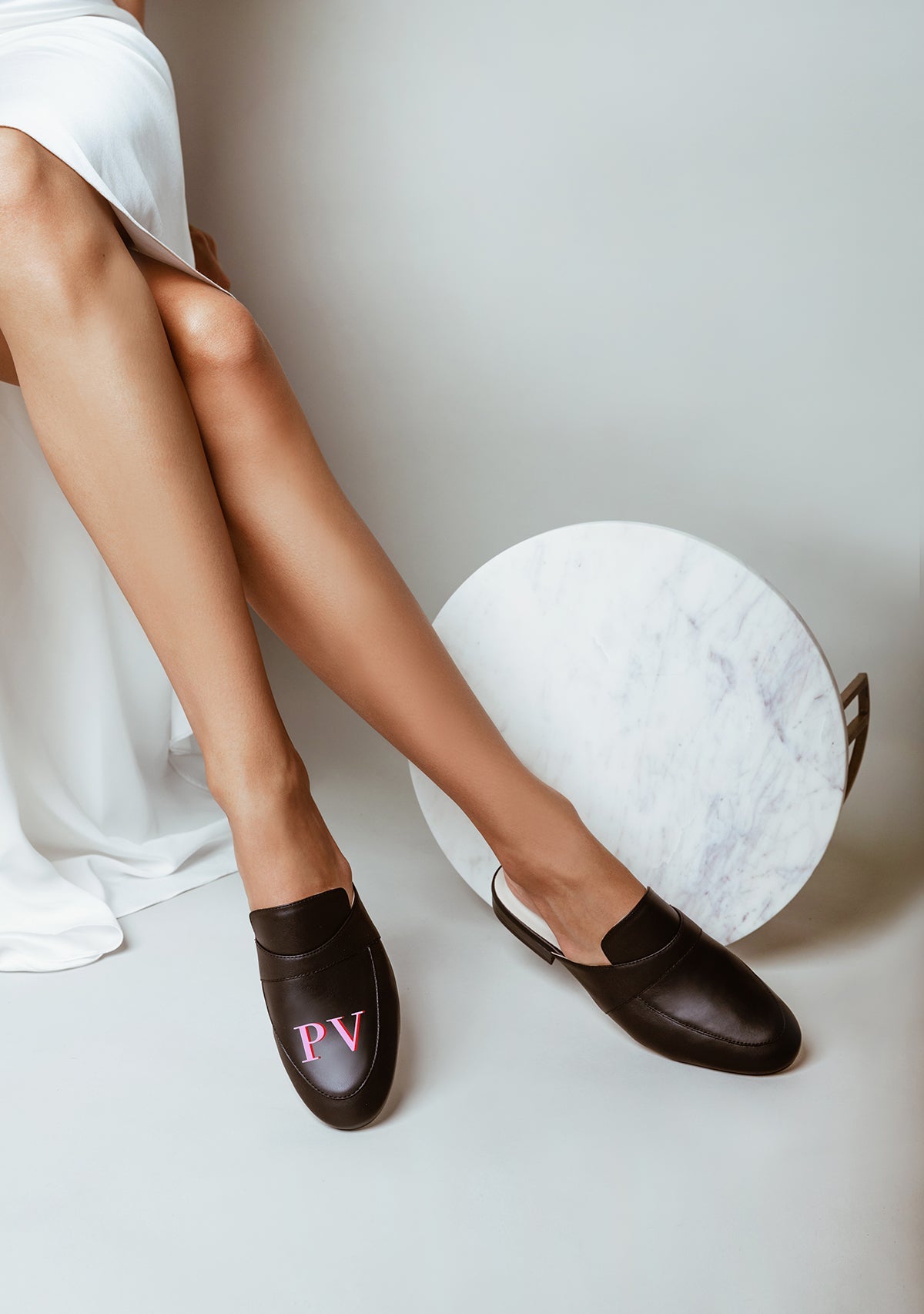 Monogram Black Mule - ALEPEL