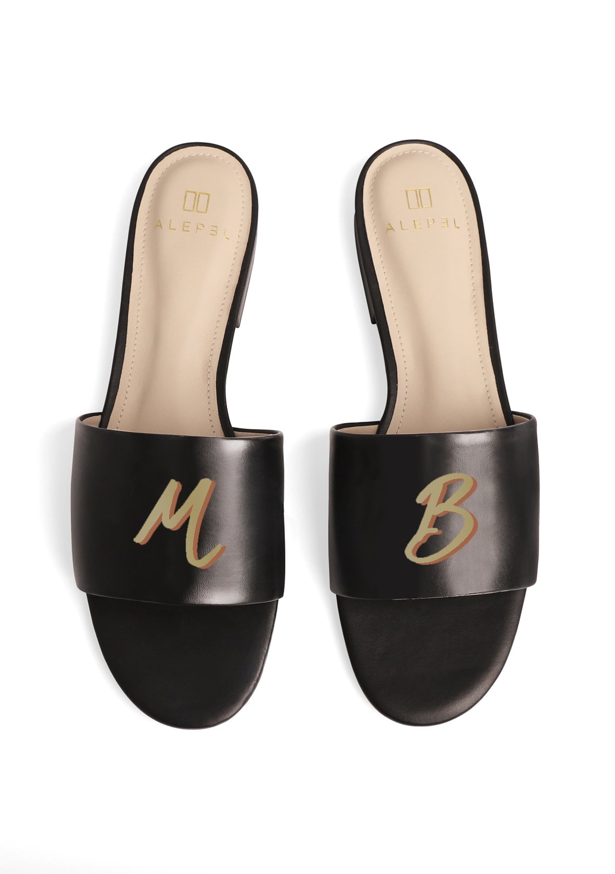 Monogram Black Slide - ALEPEL