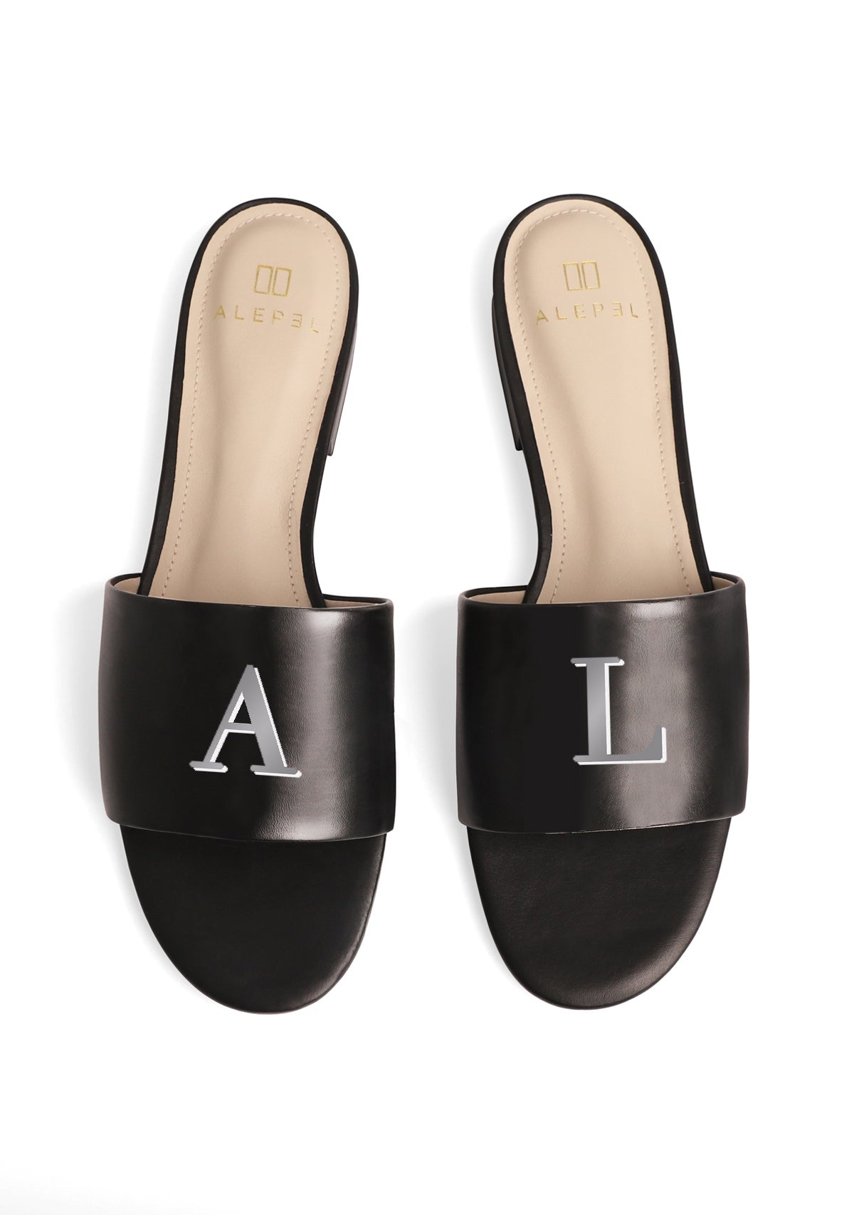 Monogram Black Slide - ALEPEL