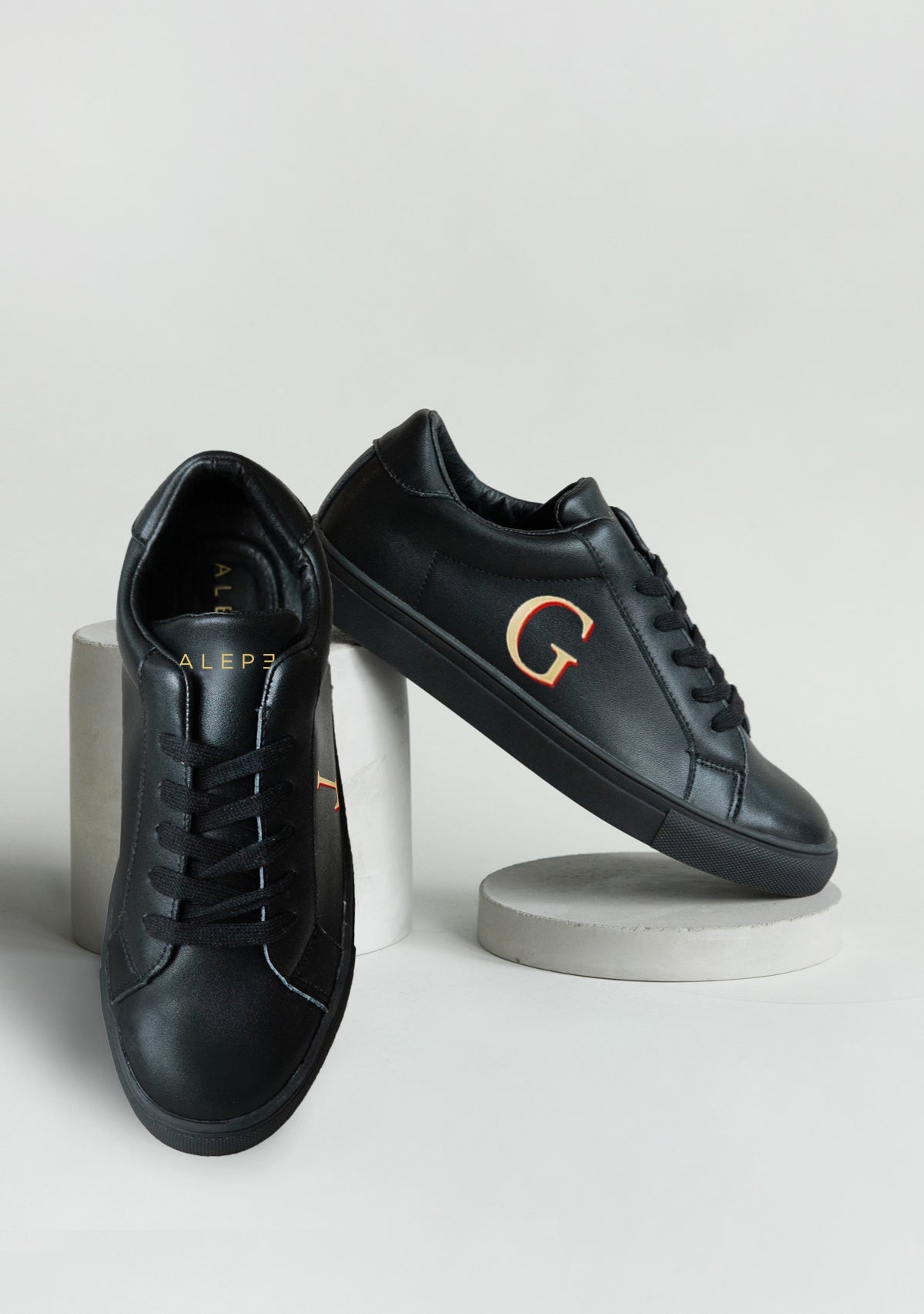 Monogram Black Sneaker - ALEPEL