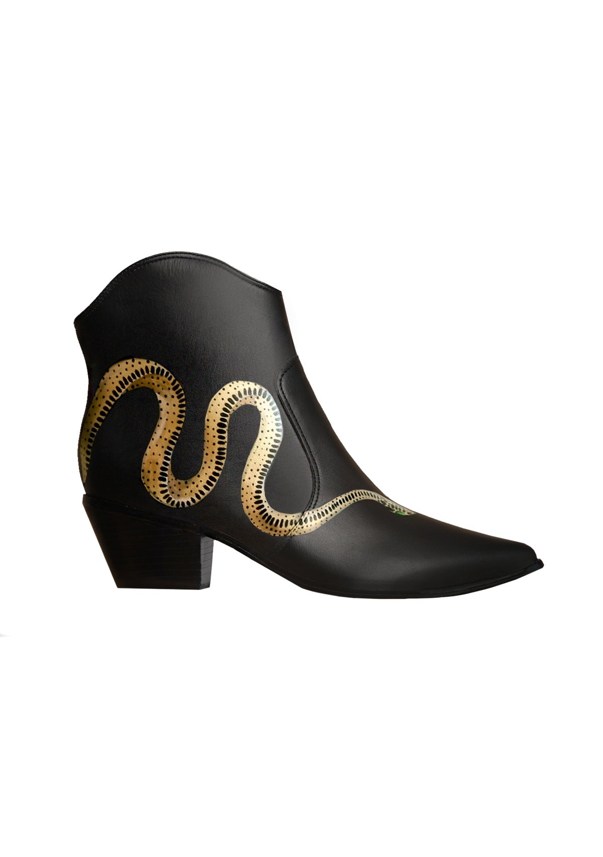 Serpent Black Cowboy Boot - ALEPEL