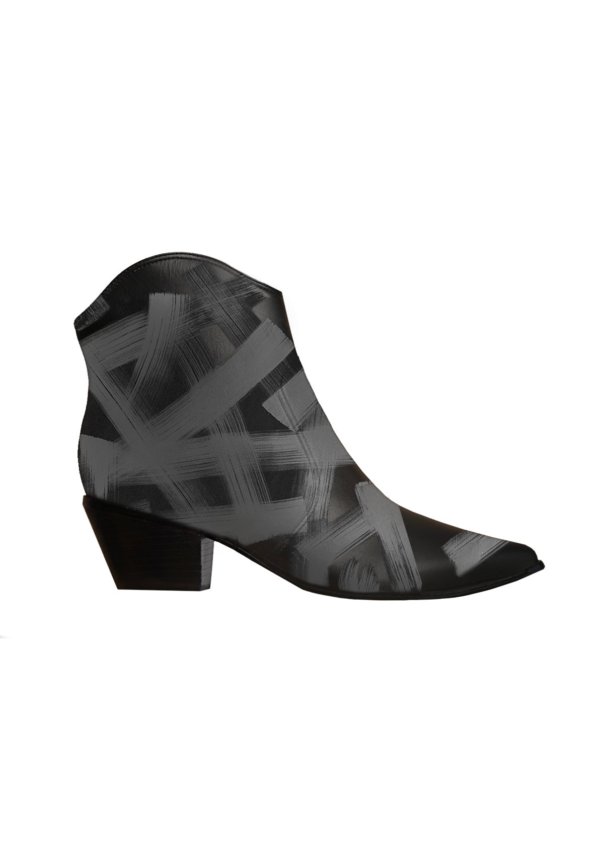 Splatter Black Cowboy Boot - ALEPEL