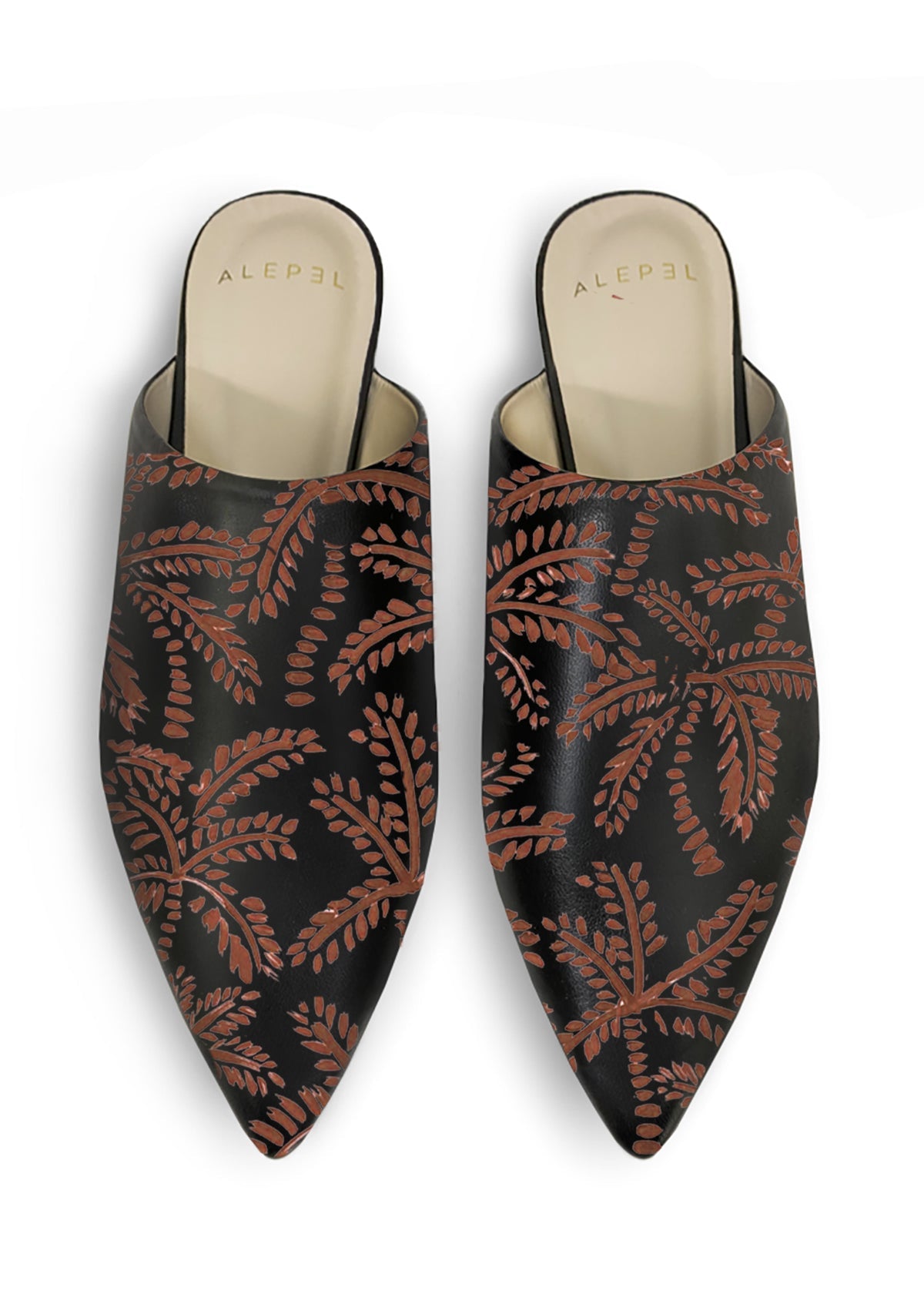 Terracotta Abstract Palms Black Pointe - ALEPEL